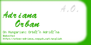 adriana orban business card